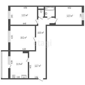 3-к квартира, вторичка, 90м2, 3/10 этаж