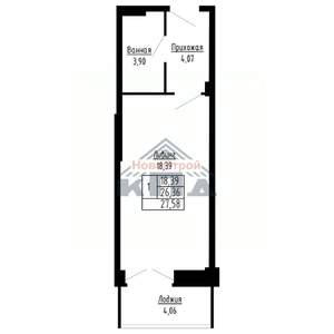 1-к квартира, вторичка, 28м2, 6/16 этаж