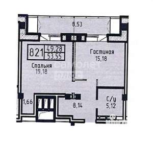 2-к квартира, вторичка, 61м2, 8/14 этаж