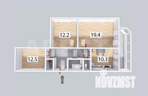 3-к квартира, вторичка, 70м2, 9/10 этаж