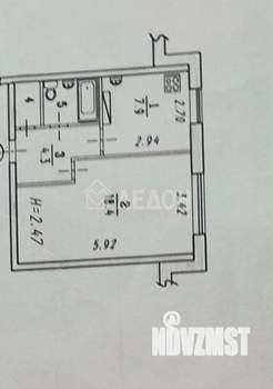 1-к квартира, вторичка, 35м2, 1/2 этаж