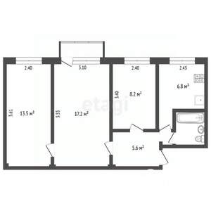 3-к квартира, вторичка, 55м2, 4/5 этаж