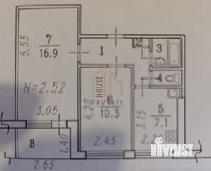 2-к квартира, вторичка, 43м2, 4/9 этаж