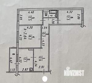 3-к квартира, вторичка, 82м2, 10/10 этаж