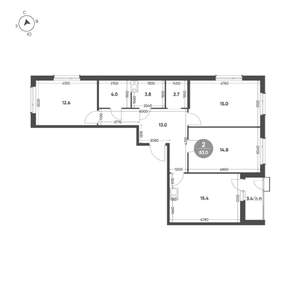 3-к квартира, вторичка, 83м2, 5/6 этаж