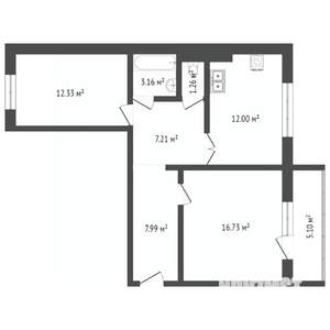 2-к квартира, вторичка, 61м2, 2/10 этаж