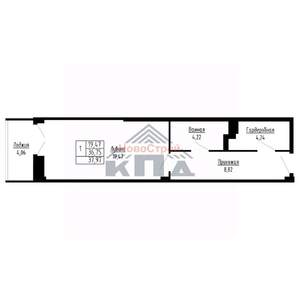 1-к квартира, вторичка, 38м2, 3/16 этаж