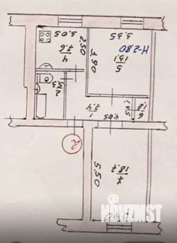2-к квартира, вторичка, 53м2, 1/4 этаж