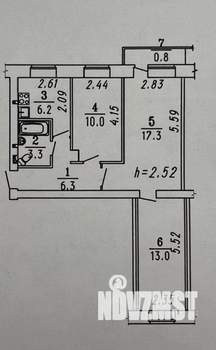 3-к квартира, вторичка, 58м2, 4/5 этаж