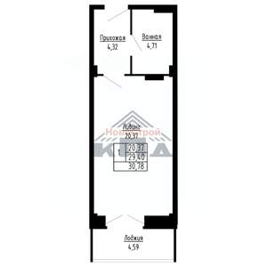 1-к квартира, вторичка, 31м2, 13/16 этаж