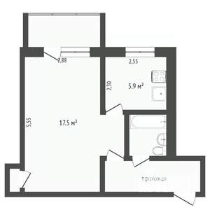 1-к квартира, вторичка, 30м2, 3/4 этаж