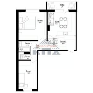 2-к квартира, строящийся дом, 67м2, 7/8 этаж
