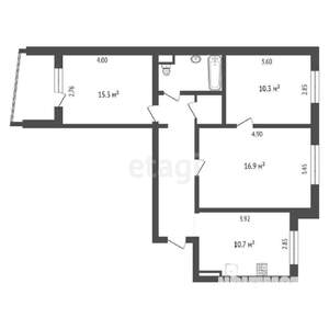 3-к квартира, вторичка, 64м2, 3/9 этаж