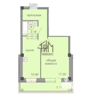 1-к квартира, вторичка, 42м2, 1/12 этаж