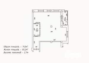 2-к квартира, сданный дом, 71м2, 12/18 этаж