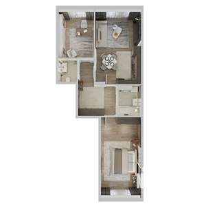 2-к квартира, строящийся дом, 68м2, 3/9 этаж
