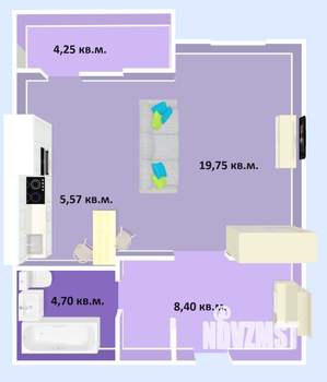 1-к квартира, вторичка, 43м2, 4/16 этаж
