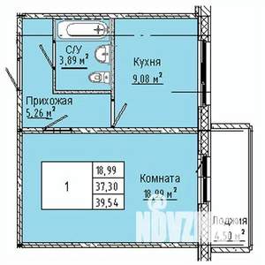 1-к квартира, строящийся дом, 40м2, 1/10 этаж