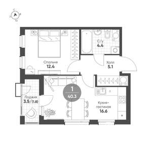 1-к квартира, вторичка, 40м2, 7/11 этаж