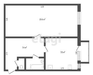 1-к квартира, вторичка, 36м2, 2/3 этаж