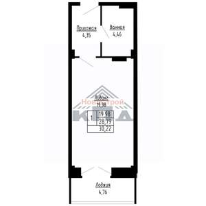 1-к квартира, вторичка, 30м2, 8/16 этаж