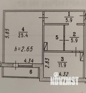 1-к квартира, вторичка, 55м2, 10/11 этаж