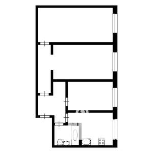 3-к квартира, вторичка, 55м2, 3/5 этаж