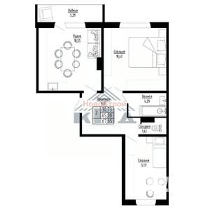 2-к квартира, строящийся дом, 68м2, 5/8 этаж