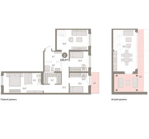 3-к квартира, вторичка, 128м2, 7/9 этаж