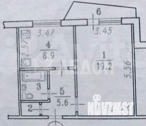 1-к квартира, вторичка, 38м2, 1/9 этаж