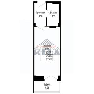 1-к квартира, вторичка, 27м2, 12/16 этаж