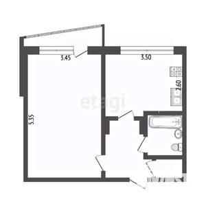 1-к квартира, вторичка, 38м2, 9/10 этаж