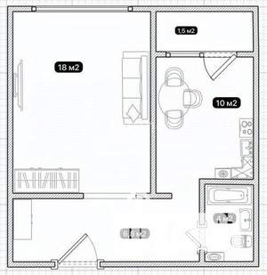 1-к квартира, вторичка, 39м2, 6/10 этаж