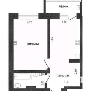 1-к квартира, вторичка, 39м2, 10/19 этаж
