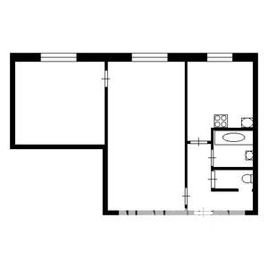 2-к квартира, вторичка, 42м2, 5/5 этаж