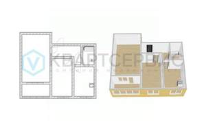 2-к квартира, вторичка, 44м2, 5/9 этаж
