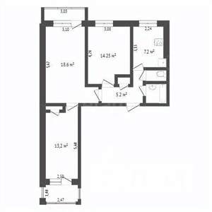 3-к квартира, вторичка, 63м2, 7/9 этаж