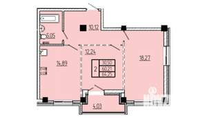 2-к квартира, строящийся дом, 64м2, 1/16 этаж