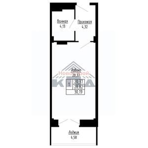 1-к квартира, вторичка, 30м2, 12/16 этаж