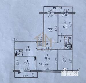 4-к квартира, вторичка, 103м2, 5/10 этаж