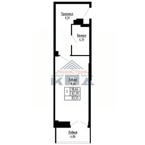 1-к квартира, вторичка, 34м2, 16/16 этаж