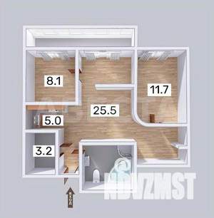 2-к квартира, вторичка, 63м2, 10/16 этаж