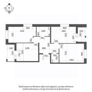 3-к квартира, вторичка, 88м2, 1/7 этаж