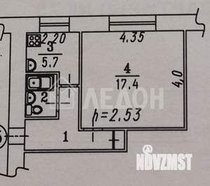 1-к квартира, вторичка, 32м2, 2/5 этаж