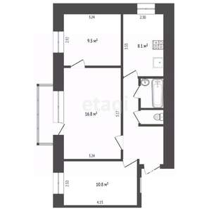 3-к квартира, вторичка, 55м2, 2/9 этаж