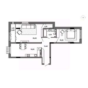 2-к квартира, строящийся дом, 80м2, 7/8 этаж