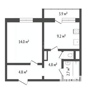 1-к квартира, вторичка, 37м2, 1/10 этаж