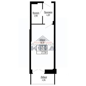 1-к квартира, вторичка, 28м2, 16/16 этаж