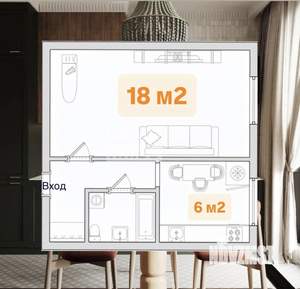 1-к квартира, вторичка, 30м2, 2/9 этаж