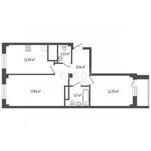 2-к квартира, вторичка, 58м2, 15/16 этаж